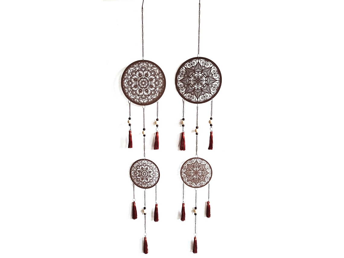 Colgante 2 Unidades Marrón de Metal 105*1*18cm Set de 2 Unidades Colgante de metal