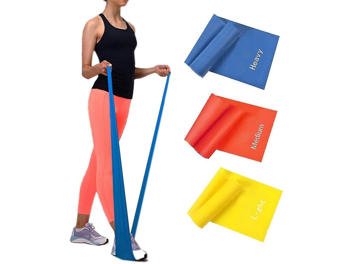 Omni-3 Peças De Faixas De Fitness 150x15cm Para Treinamento, Reabilitação, Ginástica E Fisioterapia Com 3 Resistências Diferentes