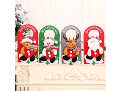 Adorno Navideño Para Puerta Linjou, 4 Piezas (santa Claus, Muñeco De Nieve, Elmo Y Oso).