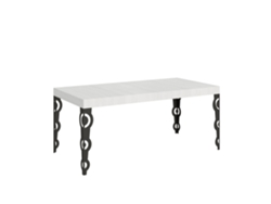Mesa extensible Karamay 200/304x90 cm, patas de madera de fresno blanco y antracita Itamoby