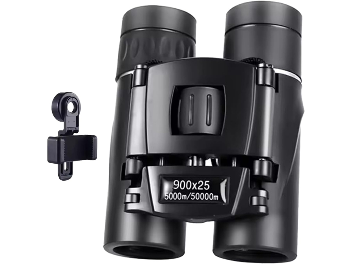 Binoculares De Viaje | Binoculares Portátiles, Hd 900x25, Visión Nocturna, Telescopio De Largo Alcance Para Caza (negro)