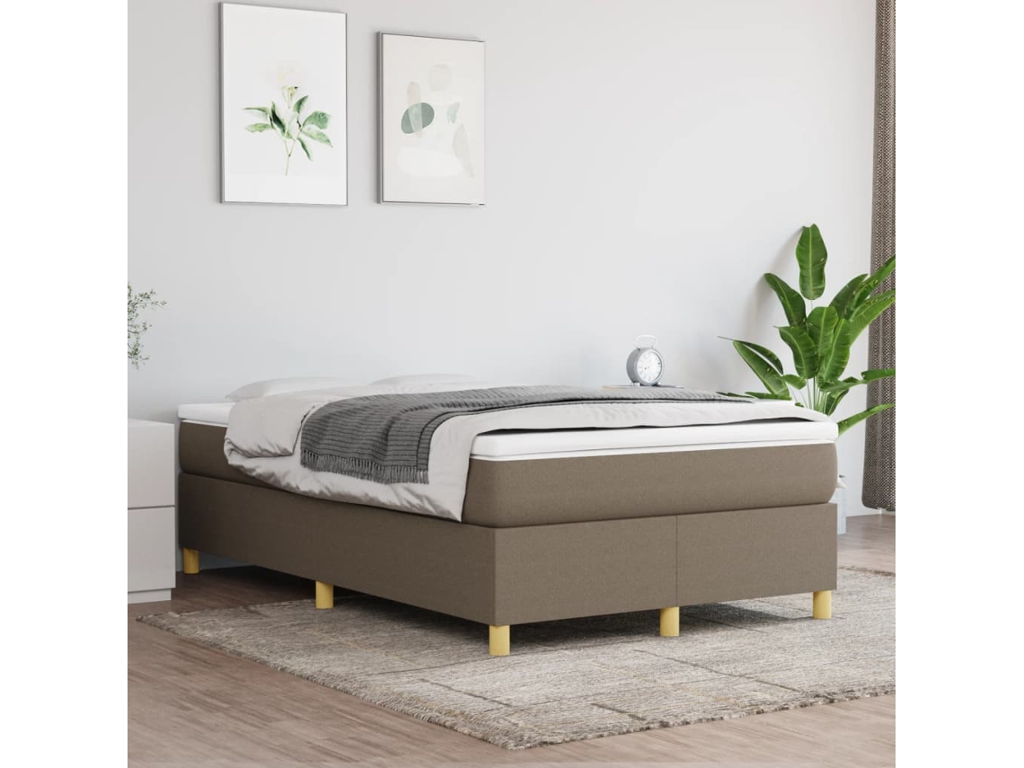 Estructura De Cama Sin Colchón Tela Gris Taupe 120x200 Cm