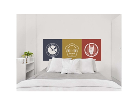 Adhesivo de Cabecera PLAGE Gráfico de Moda Colores Pastel Dormitorio Adolescente Música Viaje 60 cm X 160 cm