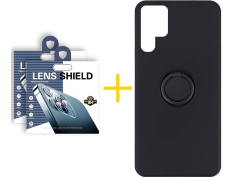 Carcasa + 2 Protectores de Cámara para Samsung Galaxy S22 Ultra 5G SKYHE Negro