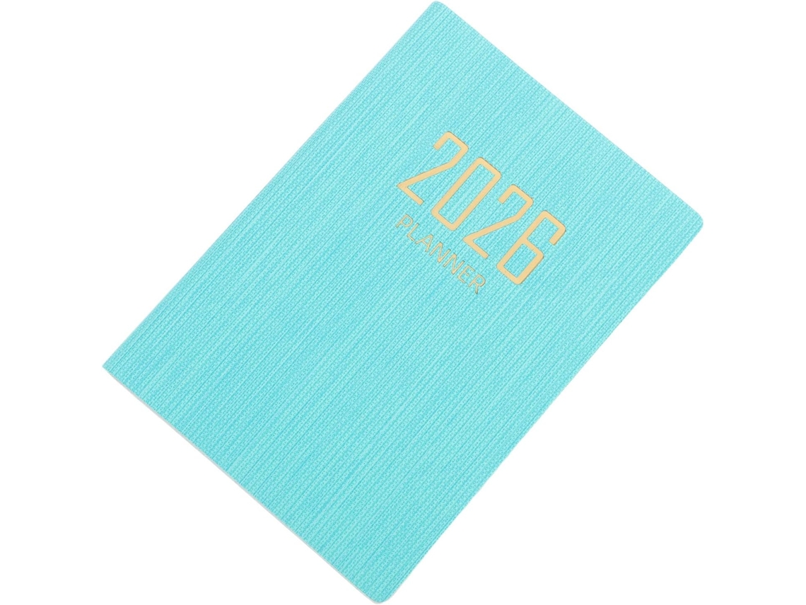 Mini agenda mensual de bolsillo A7 2026, azul y verde, papel grueso transparente, organizador portátil para la escuela y Gokoco