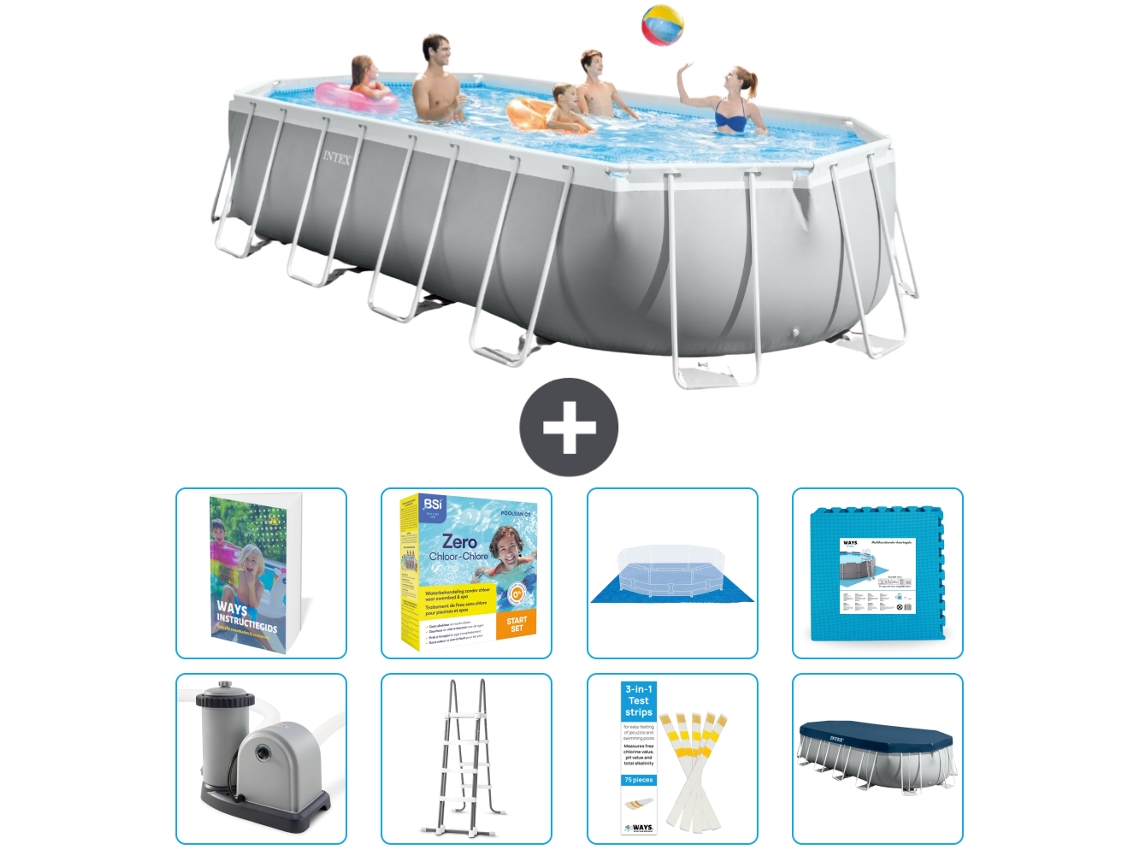 Intex Piscina Prism Frame Oval - 610x305x122 Cm - 9-peças S566