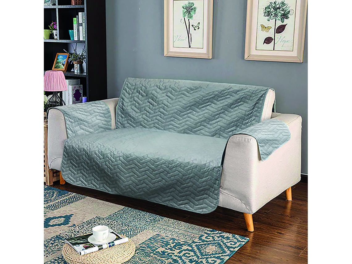 Cubre Sofá de 3 Plazas Reversible y Resistente a Líquidos - Textil Acolchado 175 x 223 cm