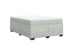 Maison Exclusive - Cama Box Spring Con Colchón Terciopelo Gris Claro 140x190 Cm