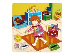 Juguete educativo Top Bright Lace para habitación infantil, fabricado en madera, 22x22cm, multicolor.