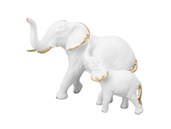 Exquisita Y Lujosa Decoración De Resina Con Figura De Madre Elefante Y Su Cría Para Sala De Estar, Dormitorio Y Oficina.