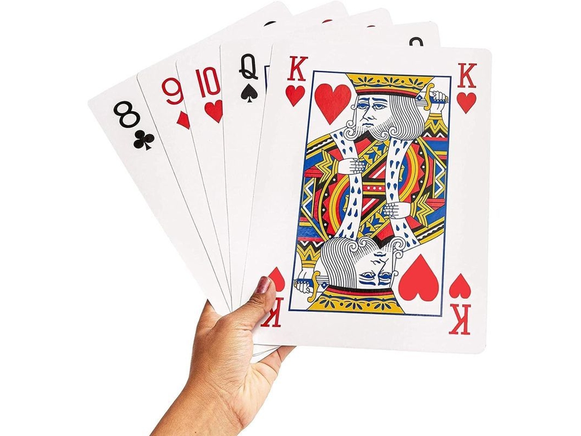 Baraja De Cartas Gigante Extragrande - Baraja De Póker Completa Y Novedosa Con Índice Estándar, 20x28cm