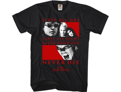 Camiseta Unisexo DEEPSTONE Never Die Lost Boys Negro (L)