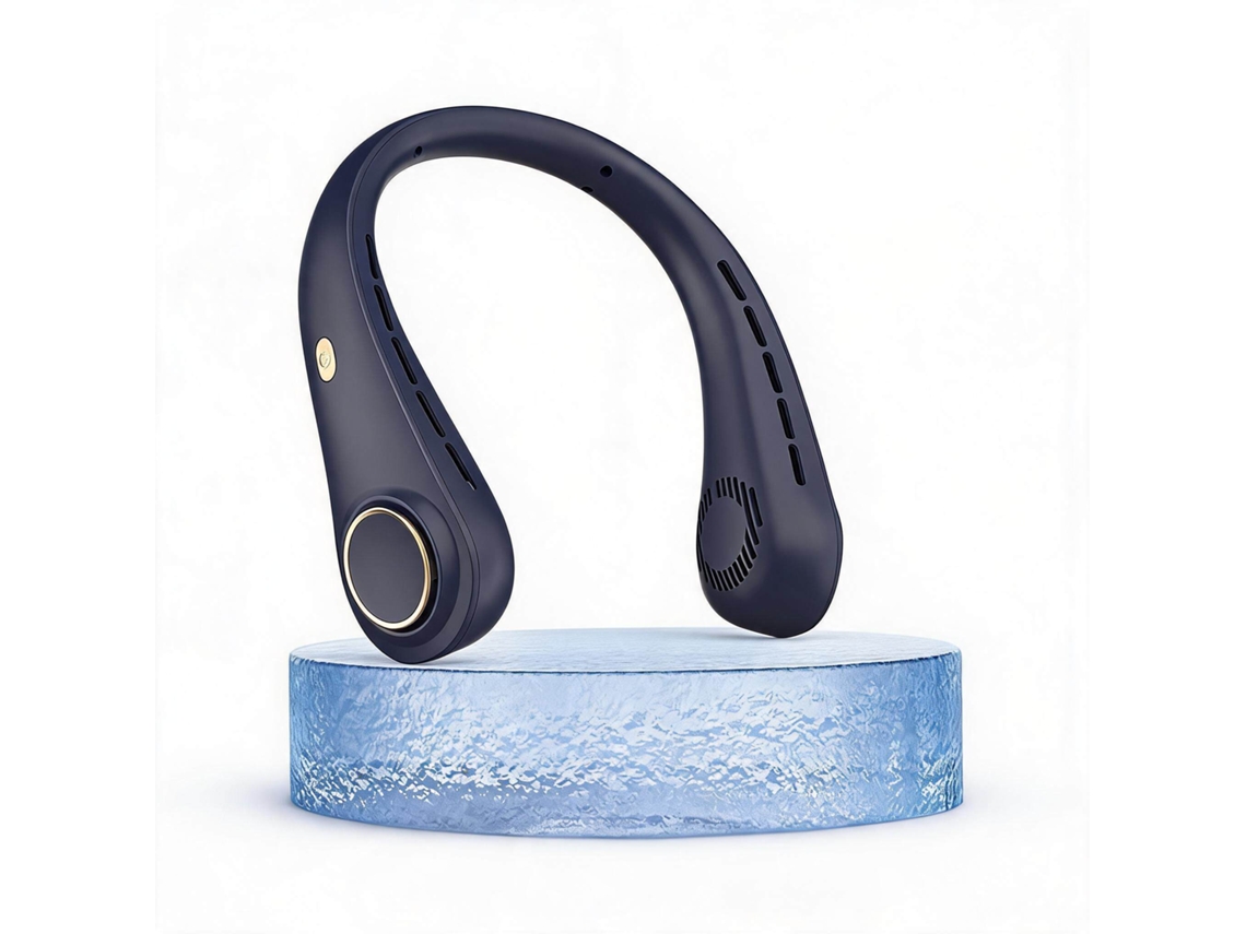 Ventilador De Cuello Portátil Sin Aspas Henten Home, 5 Velocidades, Azul