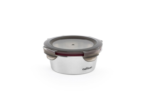 Recipiente Redondo de 0.3L en Acero Inoxidable Apto Microondas CUITISAN