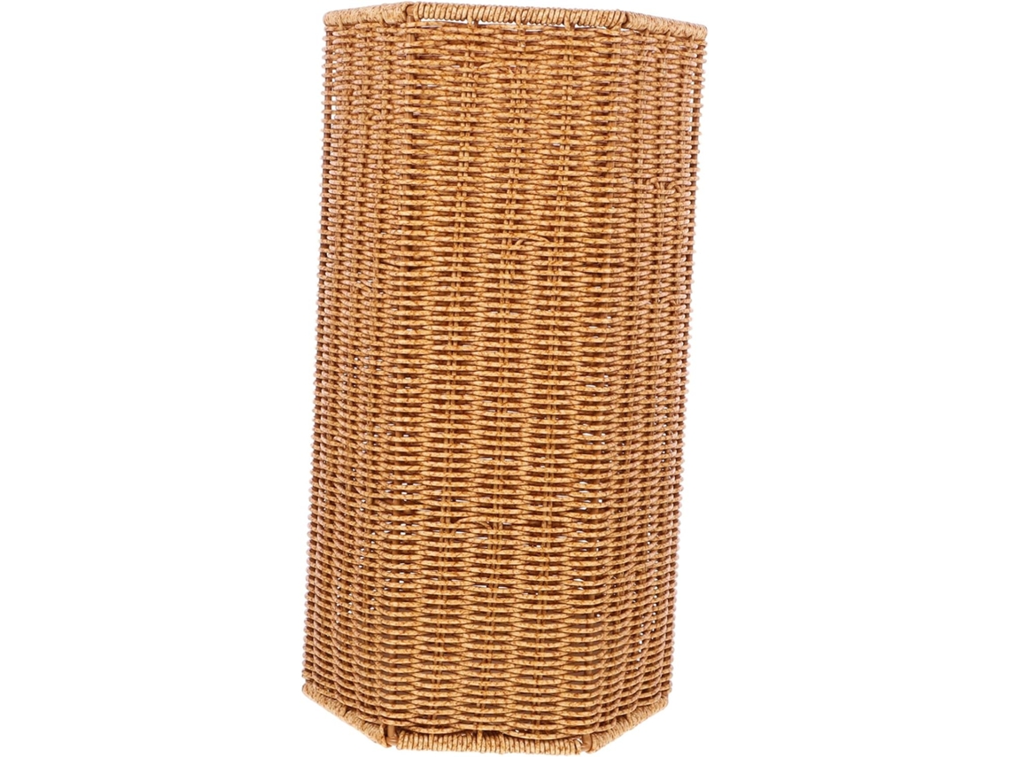 Soporte Para Paraguas Hexagonal Moderno Inoomp Con Ratán Artificial, Gran Capacidad, Material Pp De Hierro, Base