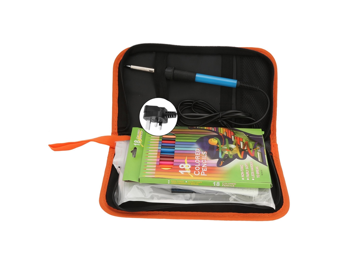 Kit De Soldador Eléctrico De 60 W Y 71 Piezas Con Lápiz Para Pirograbado Y Grabado En Madera.