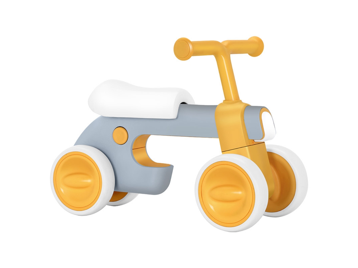 Bicicleta de Equilibrio de 4 Ruedas BEUNIK para Niños (Edad Mínima: 1 Año - Gris y Amarillo)