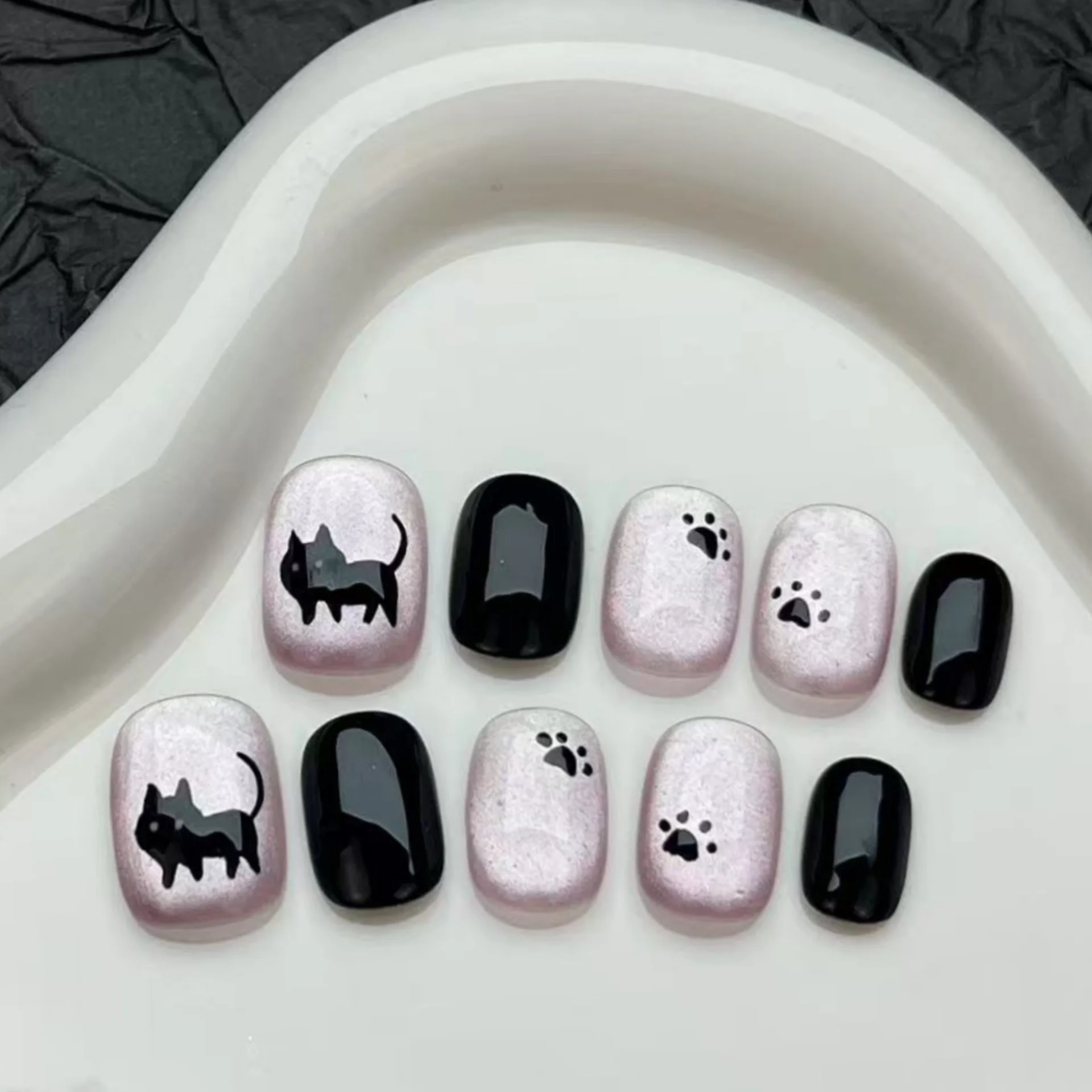 (479 -xs) 10 Pegatinas De Uñas Postizas Hechas A Mano, Tipo De Presión.