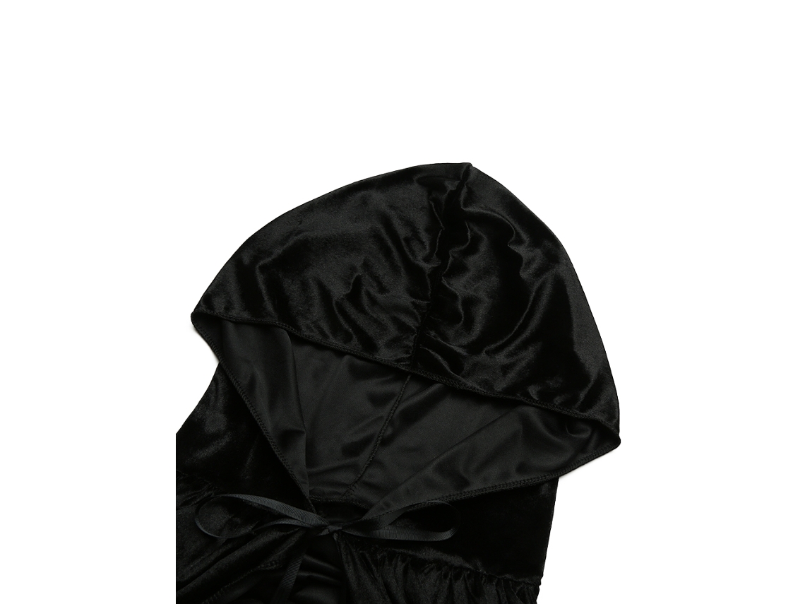Capa ancha de terciopelo con capucha Kkpm para Halloween, disfraz de bruja, príncipe/princesa, cosplay para adultos y niños.