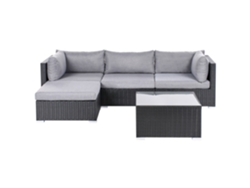 Conjunto De Exterior Com Mesa De Centro Beliani Sano De Ratan Sintético Preto 159x245x64