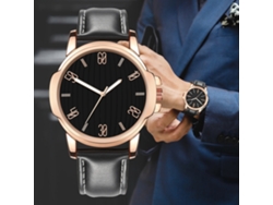 Reloj De Pulsera Sencillo Y Elegante Para Hombre De Aleación Con Esfera Redonda Y Movimiento De Cuarzo Negro.