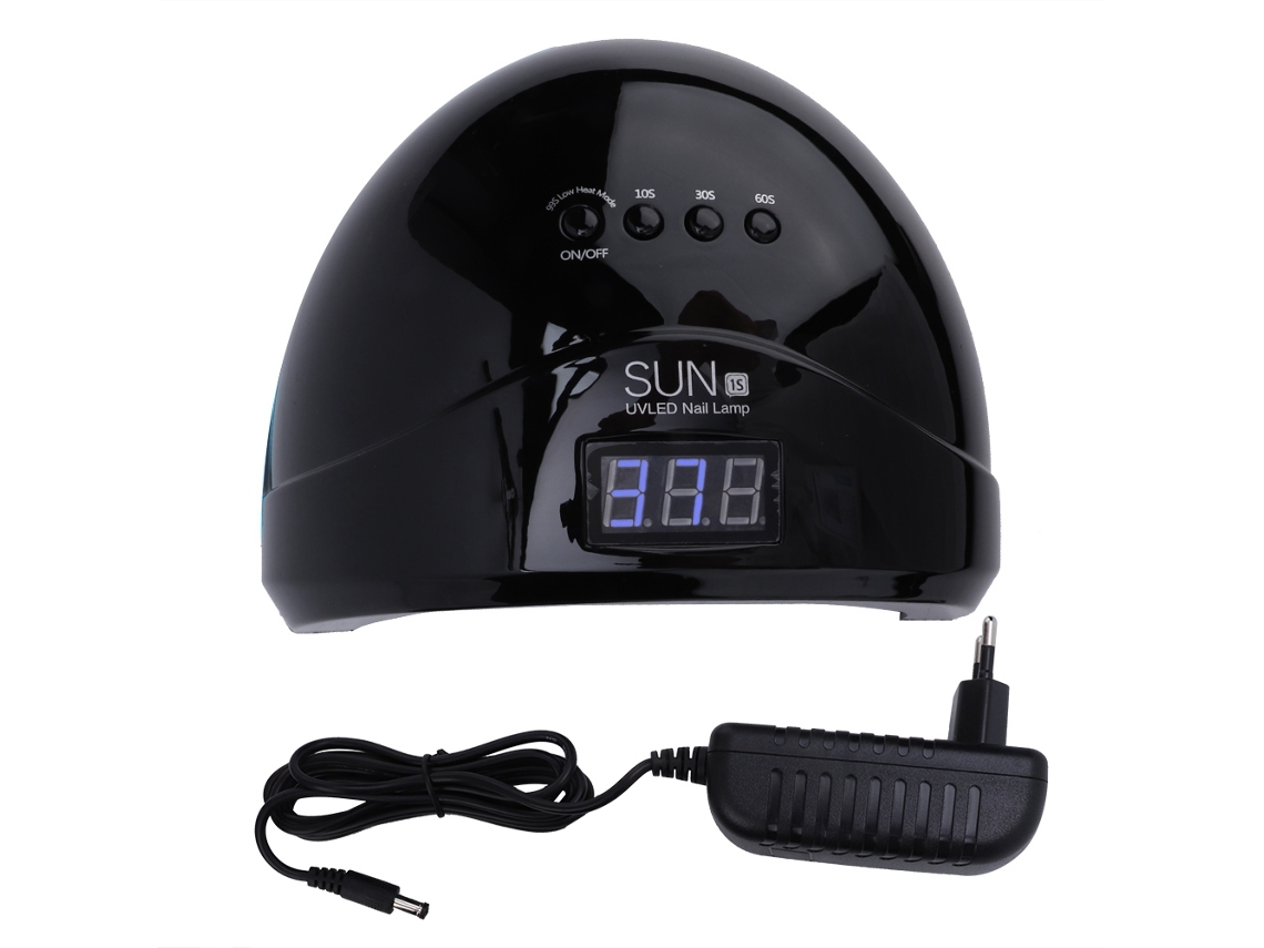 Lámpara de uñas LED UV de 48 W, secador de esmalte en gel con doble fuente de luz, herramienta de manicura negra