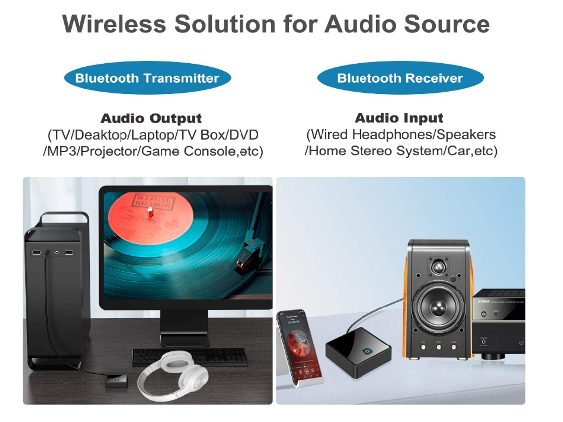 BLUETOOTH Bluetooth Audio Transmisor Receptor USB Bluetooth Adaptador para  TV / PC Altavoces de automóvil