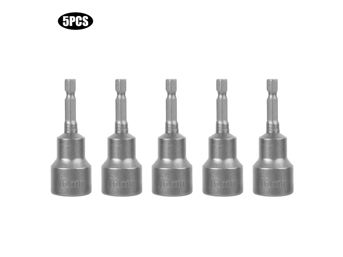 5 Adaptadores Magnéticos Hexagonales De Acero Para Brocas De Destornillador Eléctrico De 16 Mm