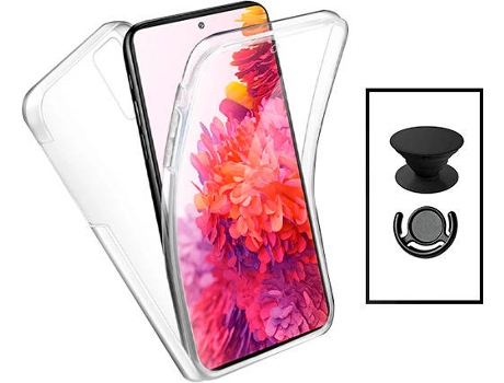 Kit Carcasa + GripHolder + Soporte Xiaomi Redmi Note 11 Pro 5G PHONECARE Transparente y Negro