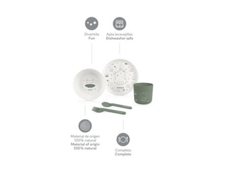 Vajilla Infantil de Material Bio Naturmeal Frog MINILAND