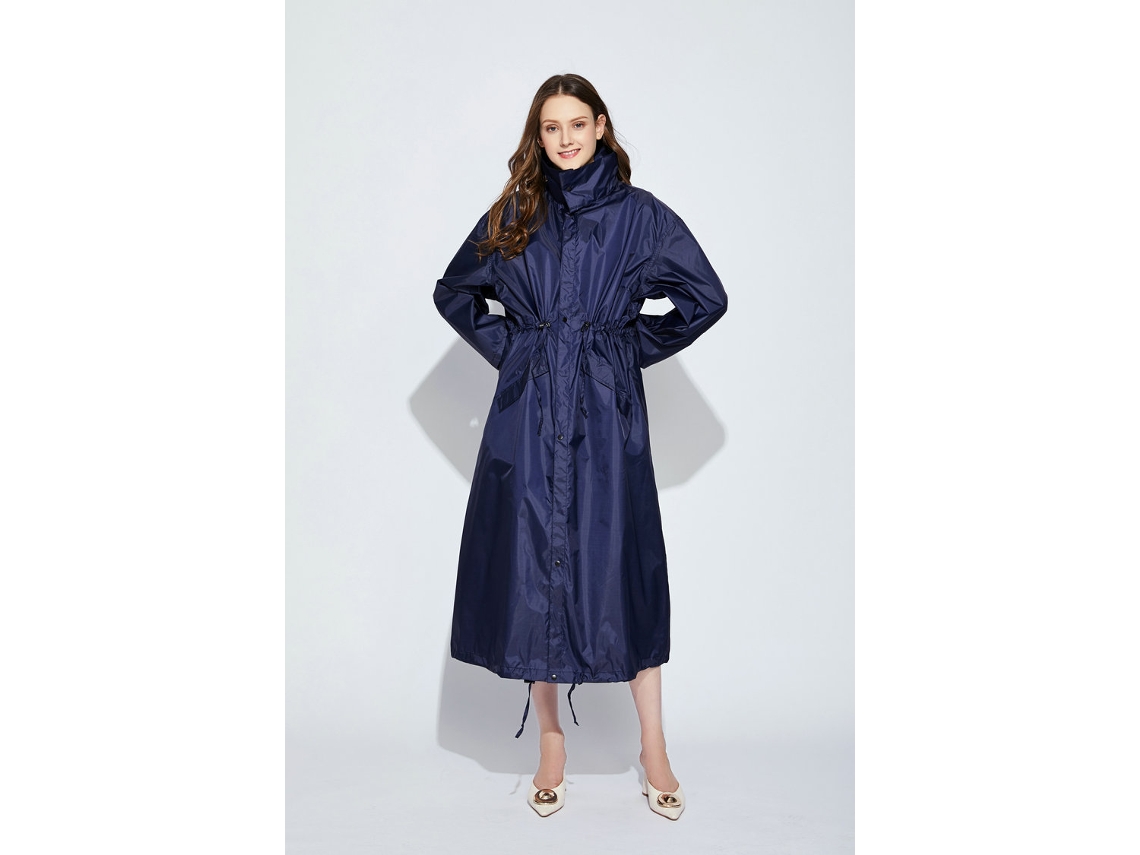 Chaqueta Impermeable Chrui Larga , Azul Marino, M150-165cm