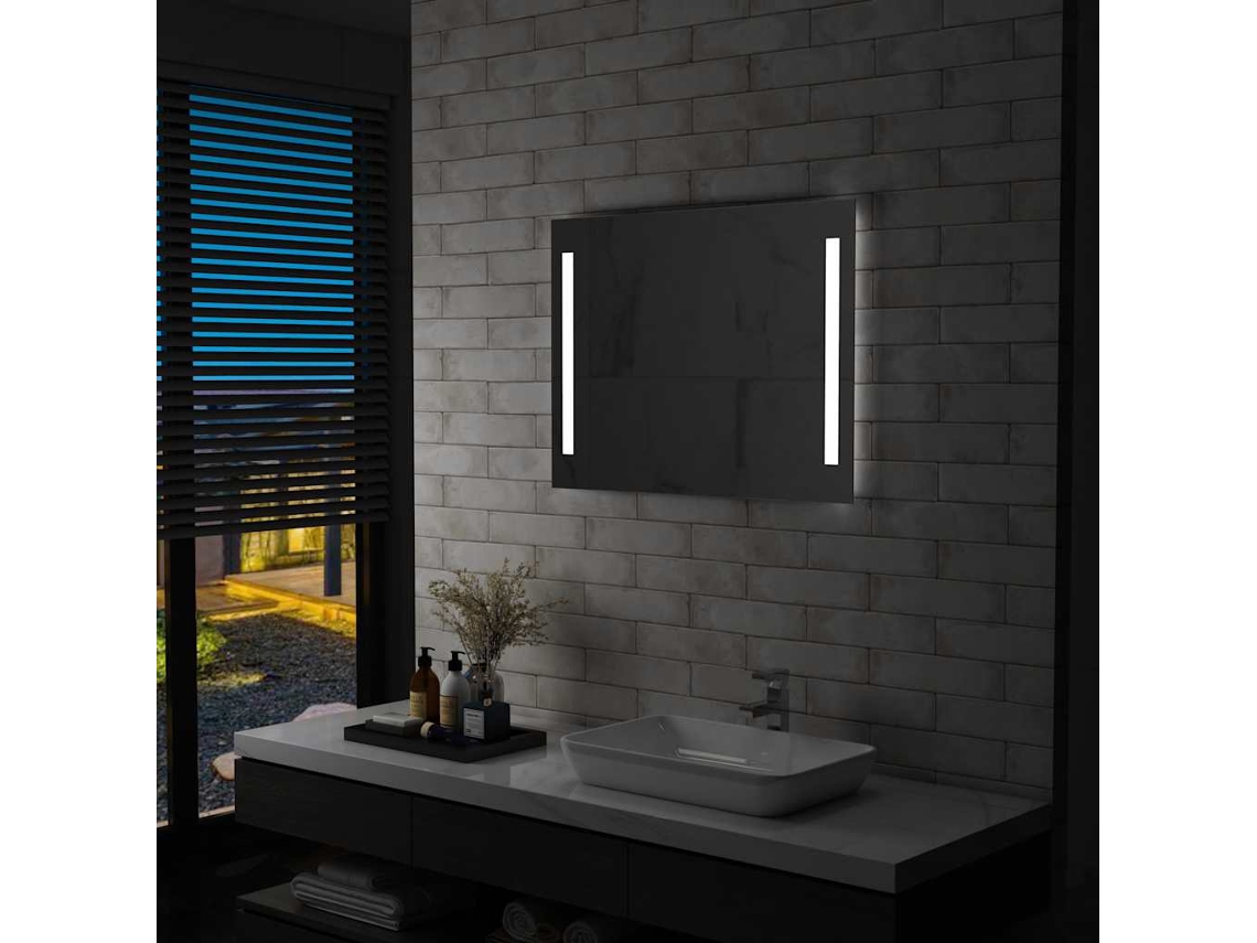 Espejo de pared LED para baño, 80 x 60 cm, DKD HOME DECOR