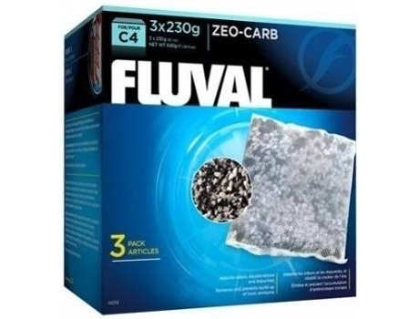 Masa Filtrante para Peces FLUVAL Zeo Carbón Fl. C4 (Blanco - 3 x 230 g)