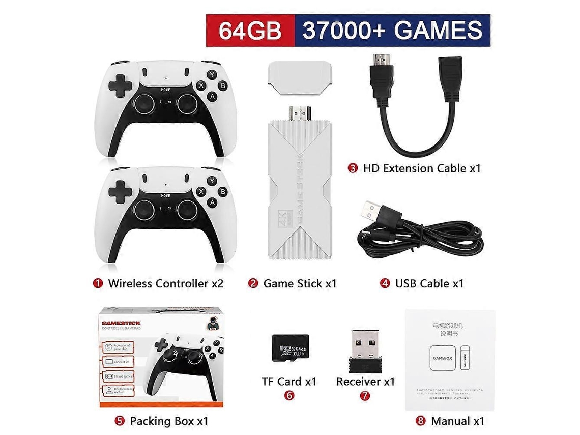 P5 Pro Video Game Console 2.4g Double Wireless Controller Game Stick 4k 41000 Games 128gb Retro Games Boy Christmas Gift