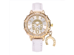 Reloj De Cuarzo Para Mujer Con Piel Sintética Y Diamantes De Imitación, Diseño Moderno, Casual Y Lujoso.