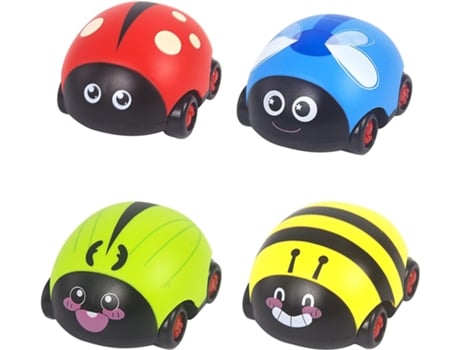 Juguetes de coches de tracción animal para niños de 1 2 3 4 años, juguetes para niños pequeños de 1 2 3 4 años, juego de vehículos de fricción, ade...