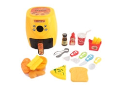 Mali conjunto de Brinquedo Air Fryer para Crianças com Comida Mudança de Cor Acessórios de Cozinha Amarelo