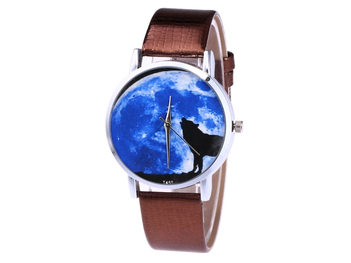 Reloj De Cuarzo Casual Unisex Con Correa De Cuero Pu Café Para Hombres Y Mujeres