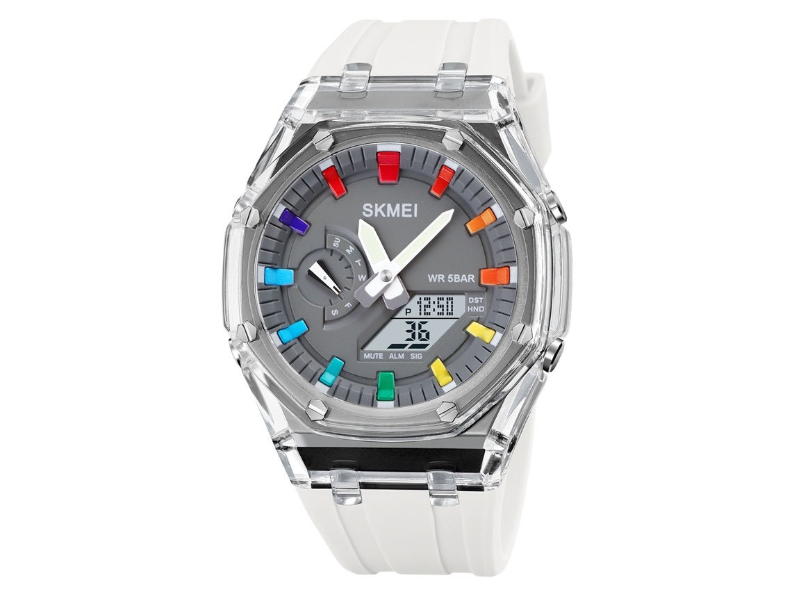 Reloj Digital Skmei, Resistente Al Agua Hasta 50 Metros, Con Retroiluminación, Hora Mundial, Alarma Y Cronómetro.