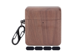 Estuche Protector De Madera Para Auriculares Bluetooth Con Forro De Microfibra, Resistente A Caídas.