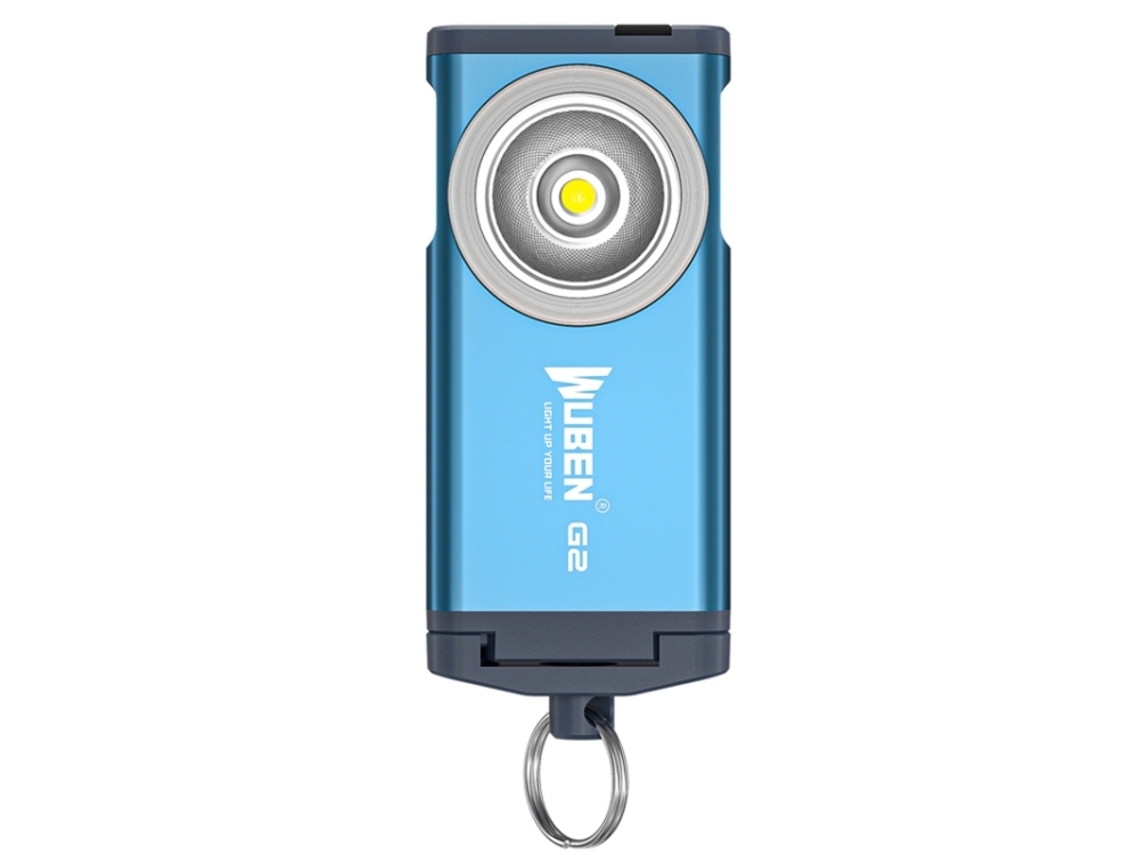 Linterna LED de alta intensidad con puerto USB, ideal para acampar al aire libre y uso doméstico, con interruptor de luz ultrabrillante. Mdug (azul)