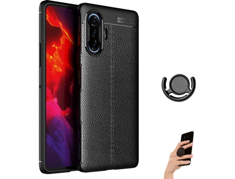 Carcasa + Soporte + Popsocket Xiaomi Poco F3 GT Rugged Leather Negro