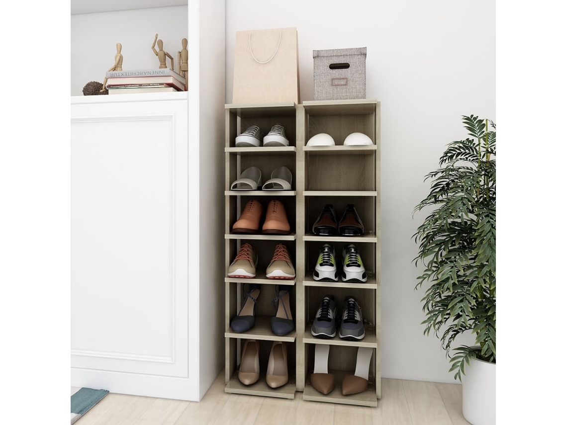 Set de 2 Armarios de Zapatos 27,5X27X102 Cm en Roble Sonoma