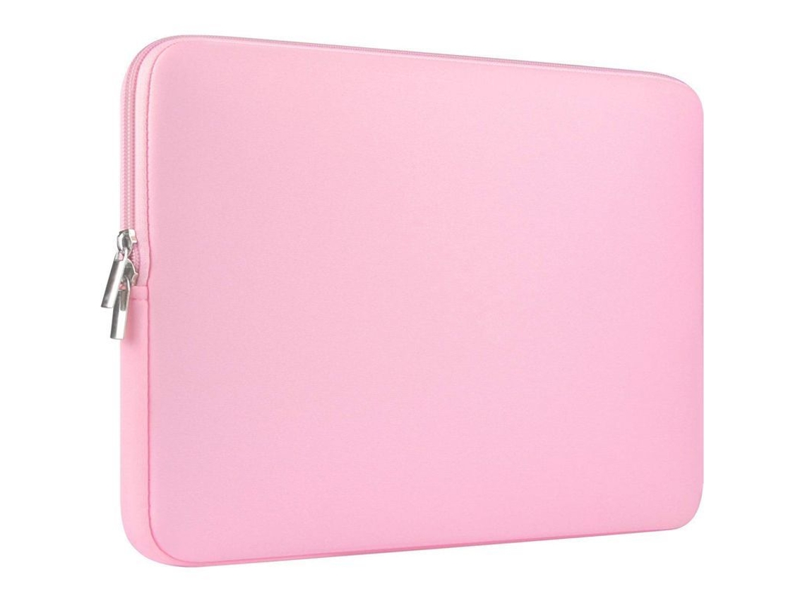 Elegante Funda Rosa De Neopreno, Ultradelgada Y Ligera, Para Portátiles Macbook De 14 Pulgadas Con Cremallera Metálica.