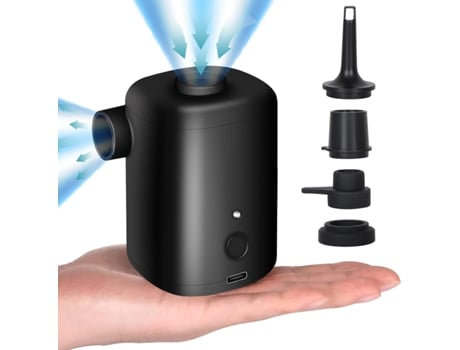 Bomba de aire eléctrica, batería portátil inflable de 3000mAh, mini bomba de colchón de aire con 4 boquillas VENISYMLIS