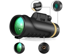 Telescopio Starscope 12x42 HD Binocular FMC Bak4 Zoom Trípode Smartphone Escalada Senderismo Caza Observación de Aves Negro Yizhood