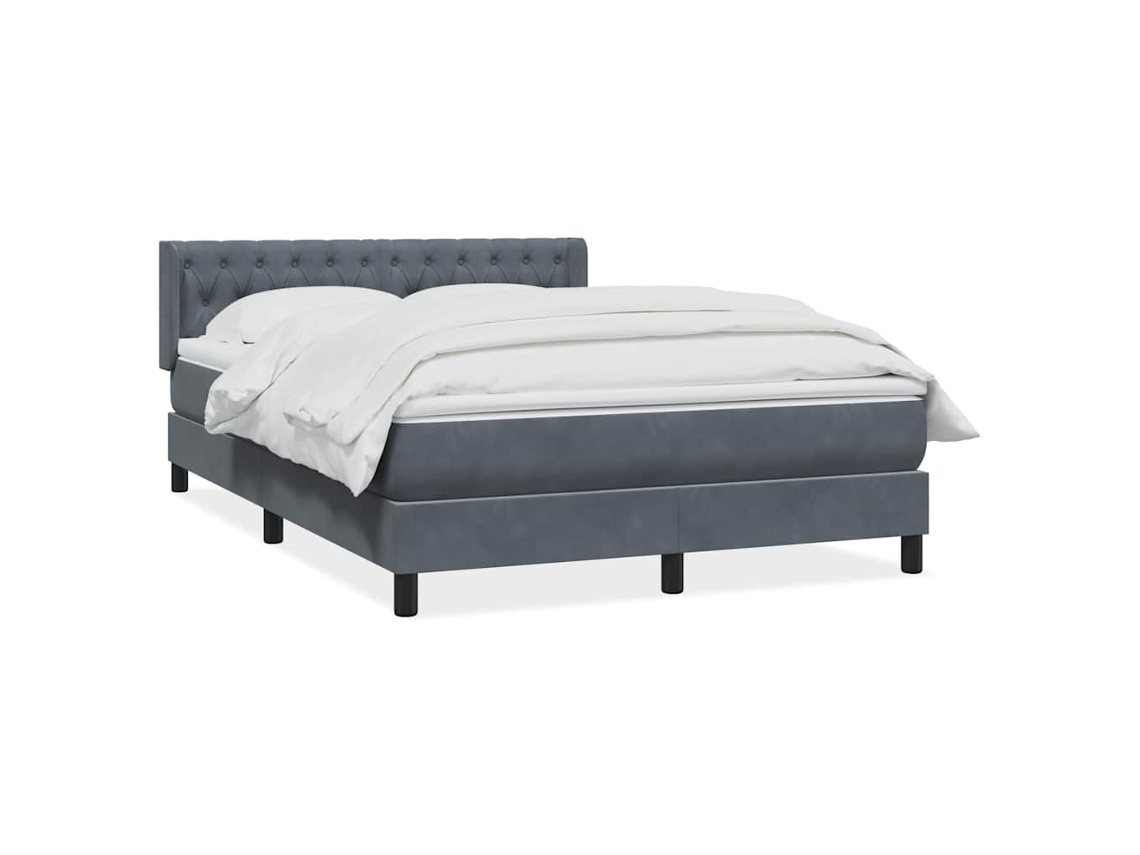 Cama Con Somier VIDAXL Gris Terciopelo (160x210 cm)