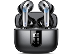 Auriculares Bluetooth 5.3, 50 horas de duración de la batería, 4 micrófonos, llamadas, resistencia al agua IPX5, graves ZYBLSSBB