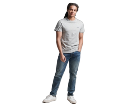 Camiseta para Hombre SUPERDRY (M - Algodón - Gris)