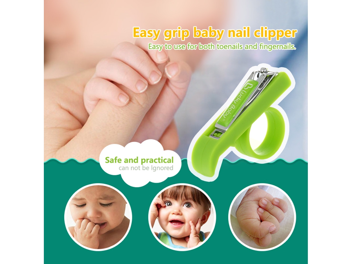 Tijeras De Uñas Para Bebés Con Fácil Agarre, De Acero Inoxidable, Verdes, Para Niños